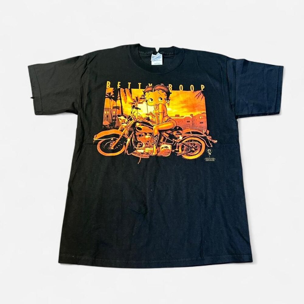 Vintage 1997 Betty Boop Y2K Biker Tee Motorcycle Harley-Style T-Shirt
